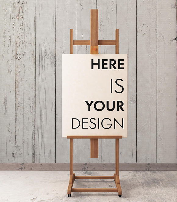mock up poster in easel in Print Mockups - product preview 6