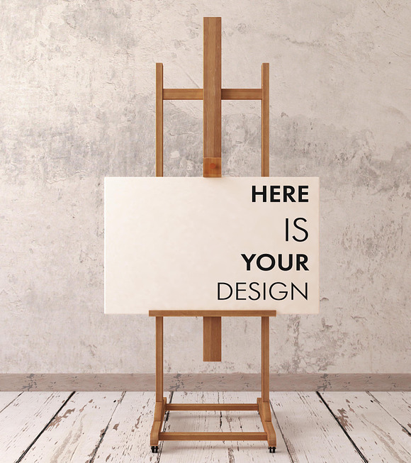 mock up poster in easel in Print Mockups - product preview 7