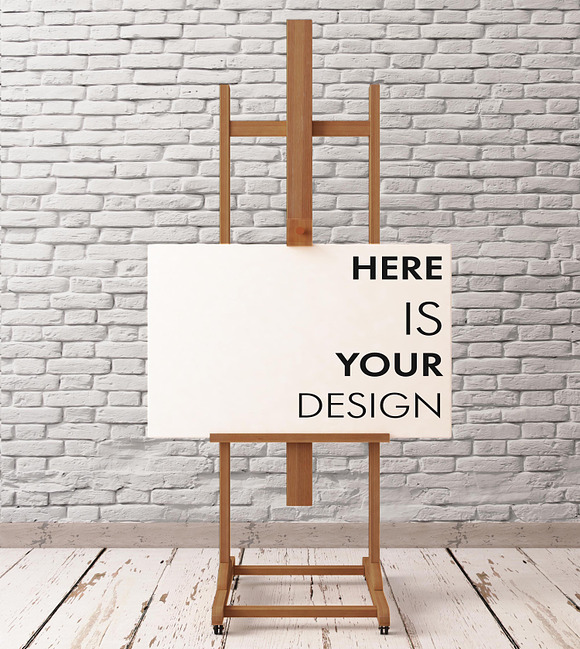 mock up poster in easel in Print Mockups - product preview 8