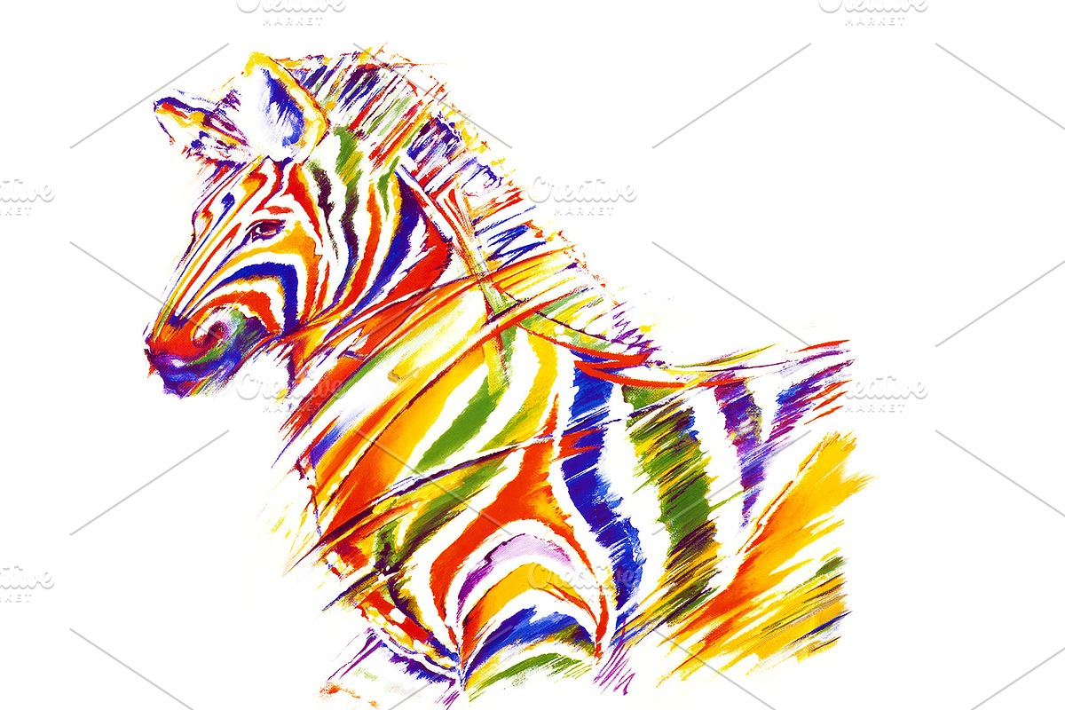 Zebra in colours in Graphics - product preview 8