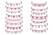 Cute Valentine love buntings clipart