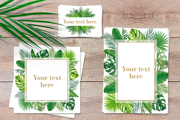 Tropical leaves frames in Illustrations - product preview 3