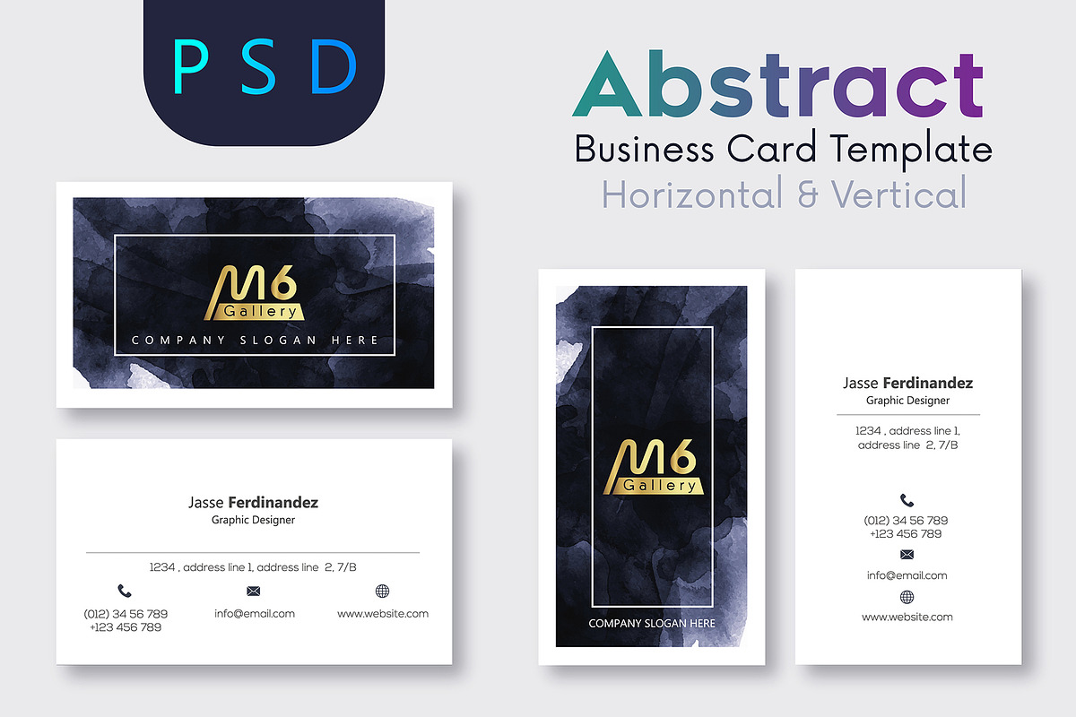 Abstract Business Card Template- S04 in Business Card Templates - product preview 8
