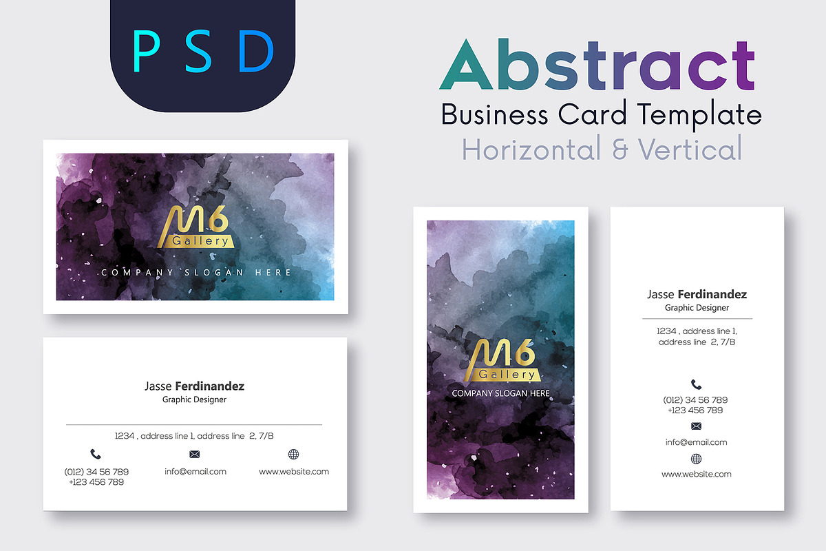 Abstract Business Card Template- S05 in Business Card Templates - product preview 8
