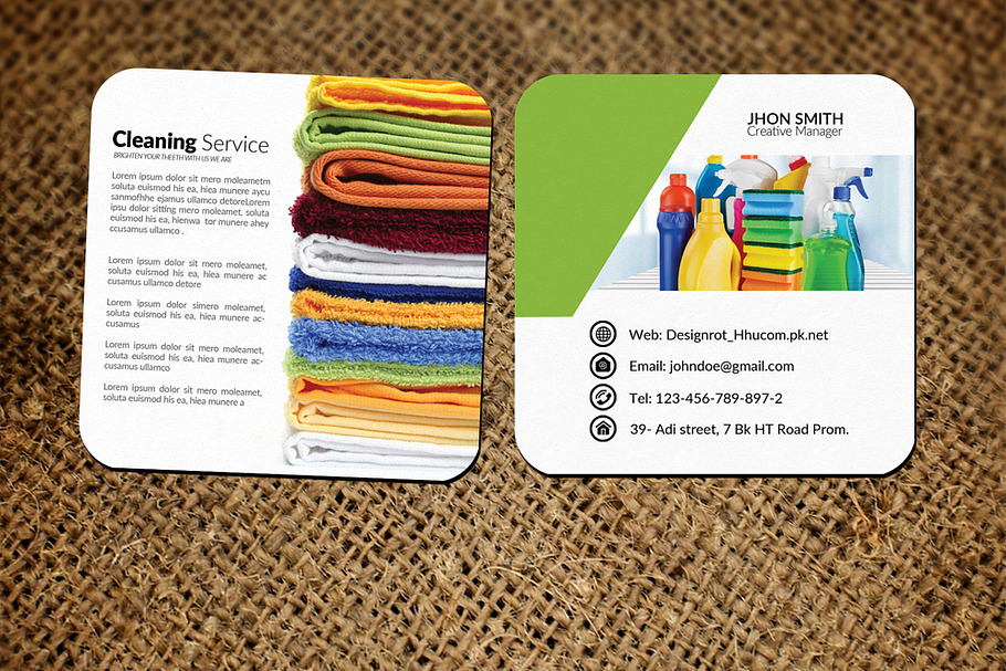 Cleaning Service Business Card in Business Card Templates - product preview 8