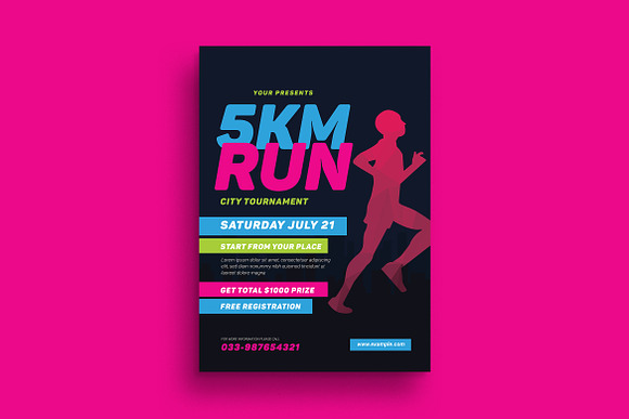 5k Run Event Flyer in Flyer Templates - product preview 2