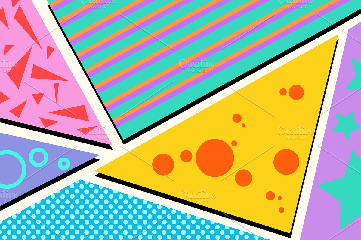 Geometric pop art background in Textures - product preview 8