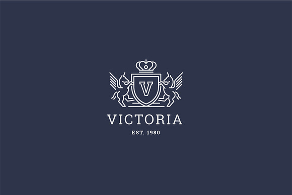 Letter V Logo - Heraldry Crest Logo in Logo Templates - product preview 4