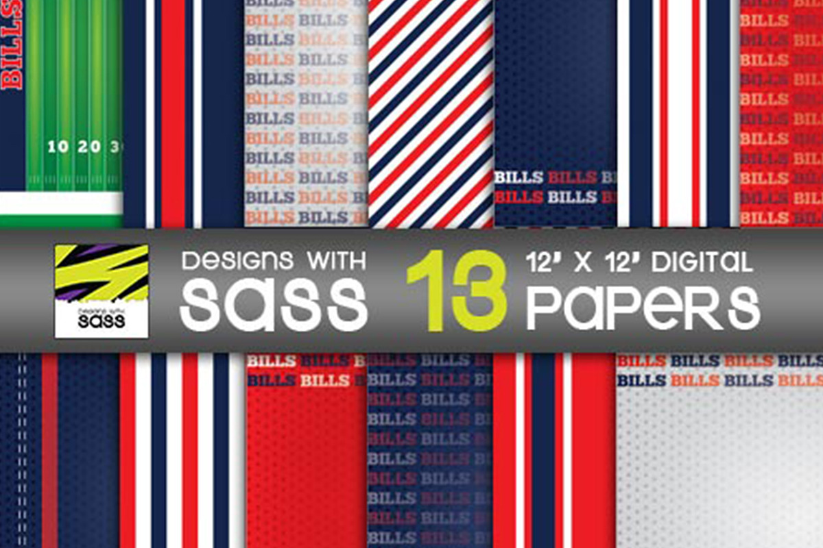 Digital Paper, Buffalo, Football in Patterns - product preview 8