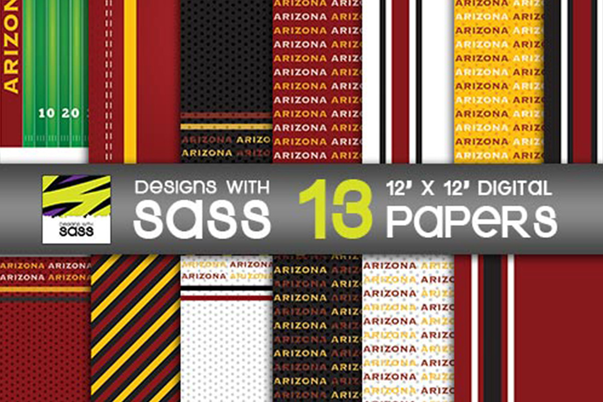 Digital Paper, Arizona, Football in Patterns - product preview 8