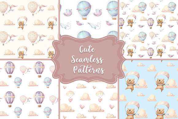 6 Seamless Patterns • Air Collection in Patterns - product preview 1