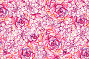 Watercolor pink succulent pattern