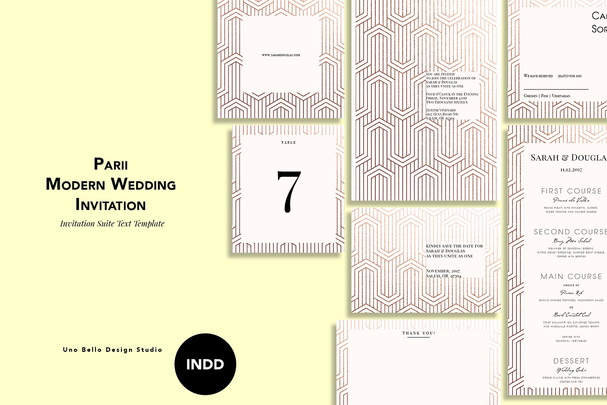 Parii Modern Wedding Stationery in Wedding Templates - product preview 8