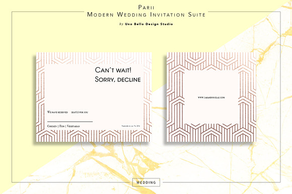 Parii Modern Wedding Stationery in Wedding Templates - product preview 2