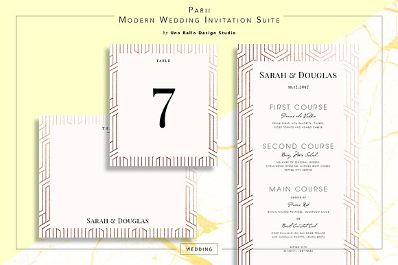 Parii Modern Wedding Stationery in Wedding Templates - product preview 3