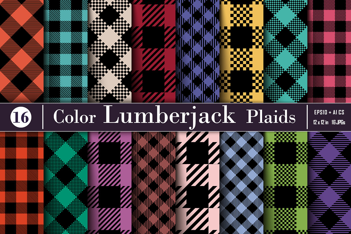 Set Lumberjack Plaid Pattern in Patterns - product preview 8