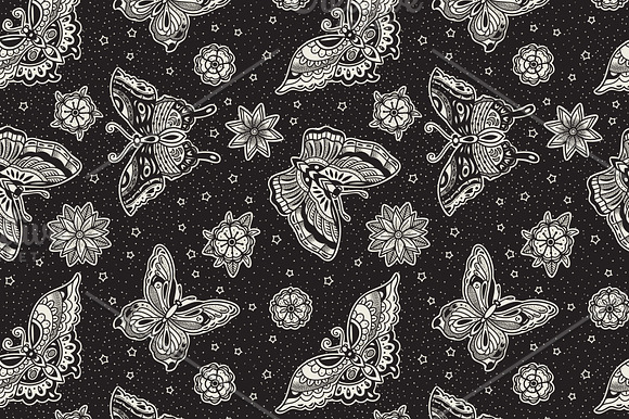 Butterflies Old School Tattoo in Patterns - product preview 2
