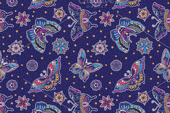 Butterflies Old School Tattoo in Patterns - product preview 4