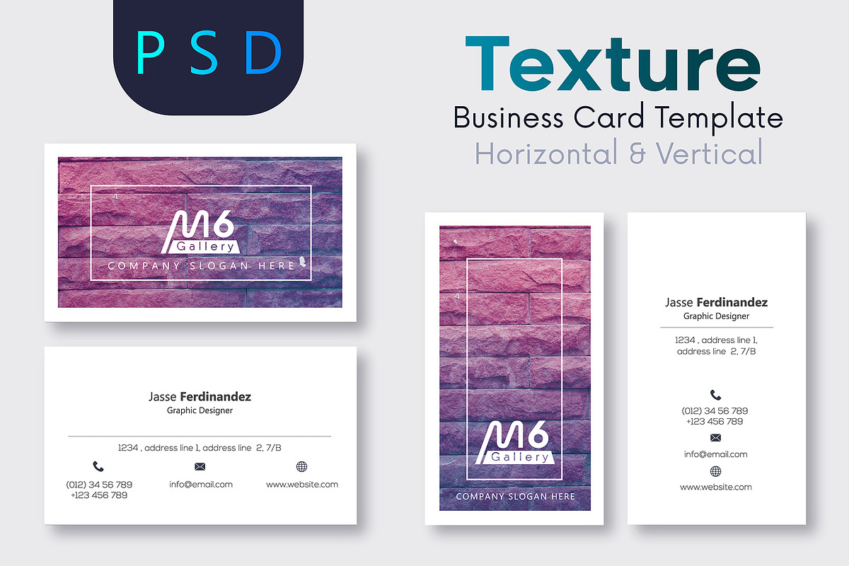 Texture Business Card Template- S15 in Business Card Templates - product preview 8