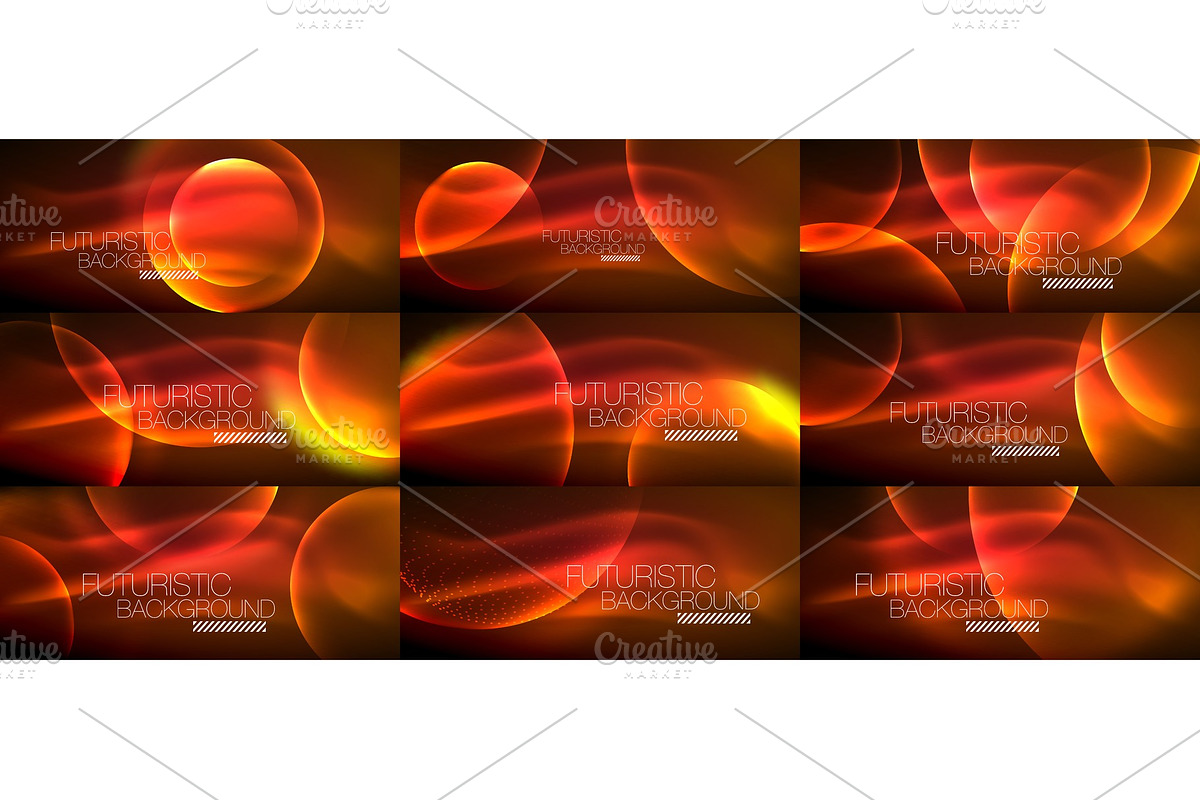 Collection of neon glowing particle waves in Illustrations - product preview 8