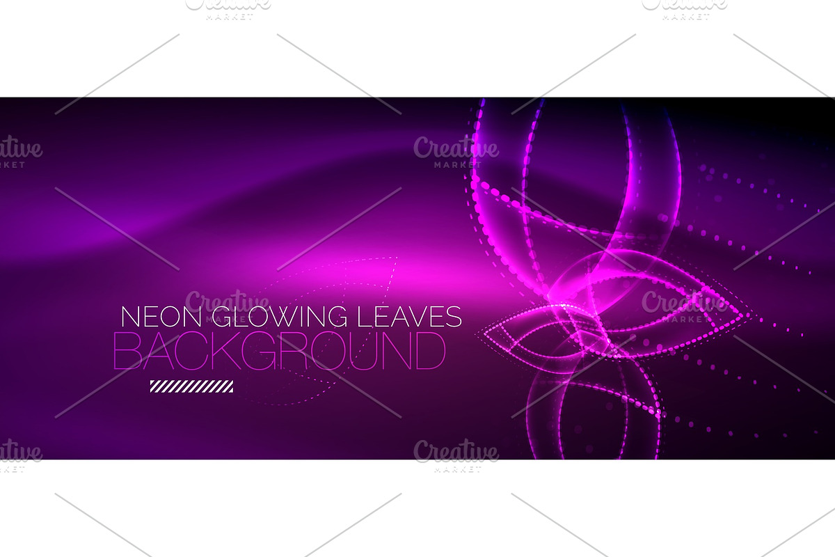 Neon leaf background, green energy concept in Illustrations - product preview 8