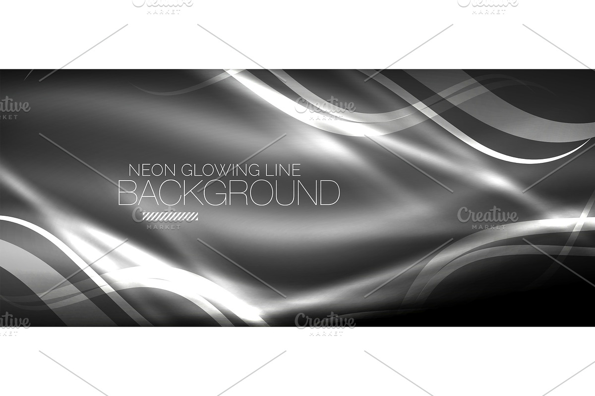 Neon elegant smooth wave lines digital abstract background in Illustrations - product preview 8