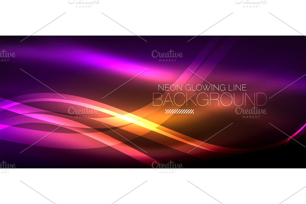 Neon purple elegant smooth wave lines digital abstract background in Illustrations - product preview 8