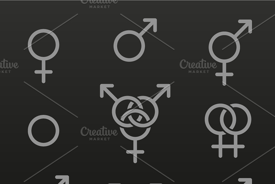 Set of sexuality line icons