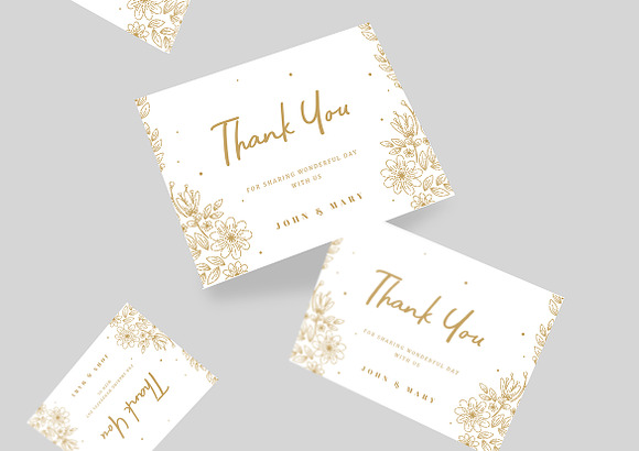 Gold Floral Wedding Invitation in Wedding Templates - product preview 5