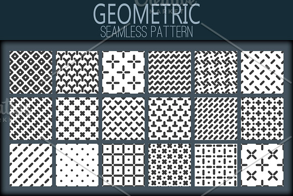 18 GEOMETRIC SEAMLESS PATTERNS in Patterns - product preview 1
