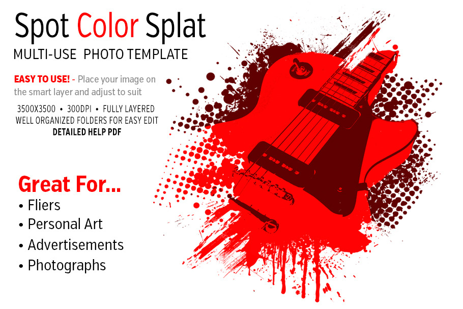 Spot Color Splat Photo Template