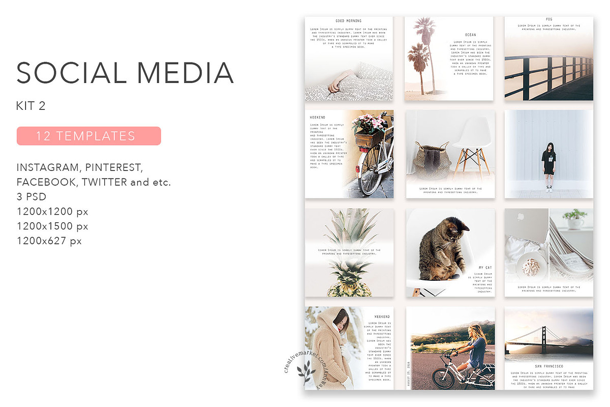Social Media Pack / Kit 2 in Instagram Templates - product preview 8
