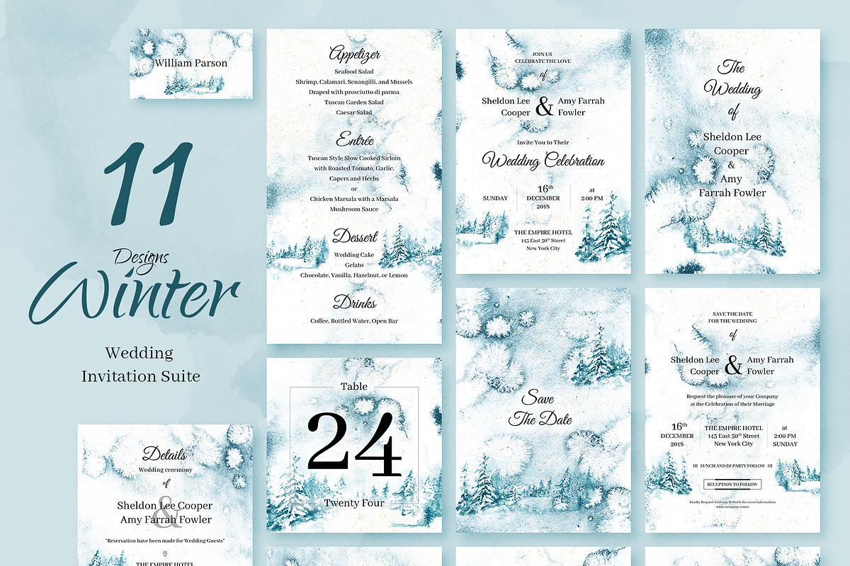 Winter Forest. Wedding Invitations in Wedding Templates - product preview 8