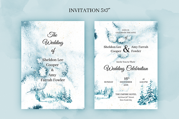 Winter Forest. Wedding Invitations in Wedding Templates - product preview 1