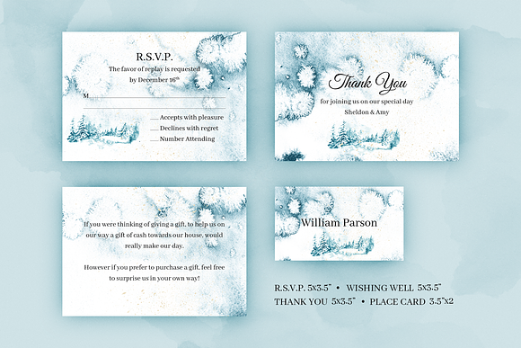Winter Forest. Wedding Invitations in Wedding Templates - product preview 4