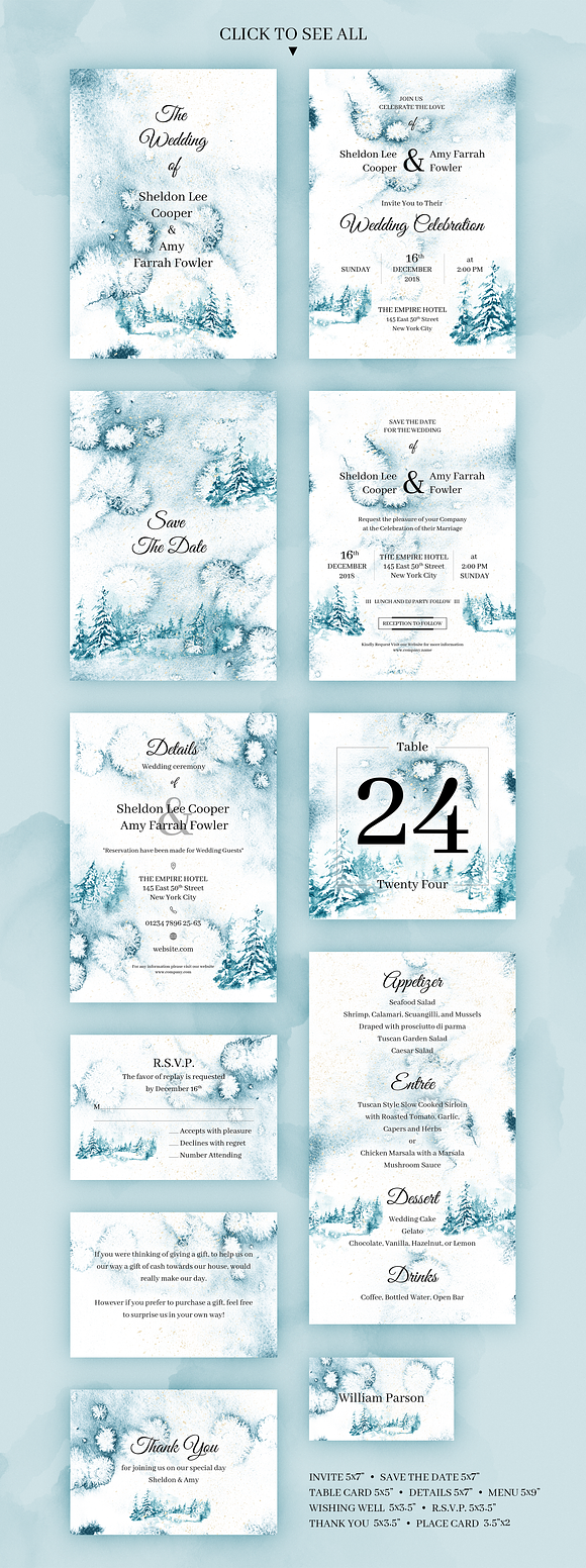 Winter Forest. Wedding Invitations in Wedding Templates - product preview 5