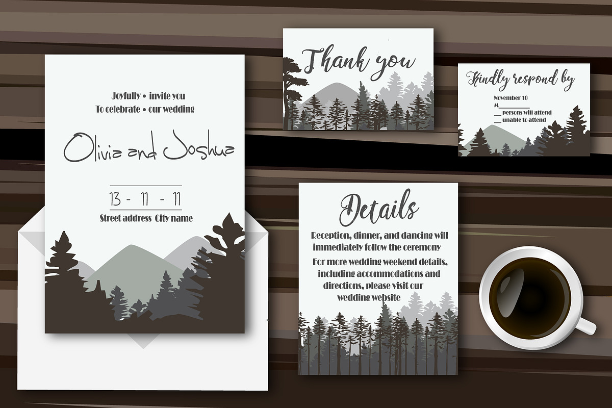 Wedding in the wild set in Wedding Templates - product preview 8