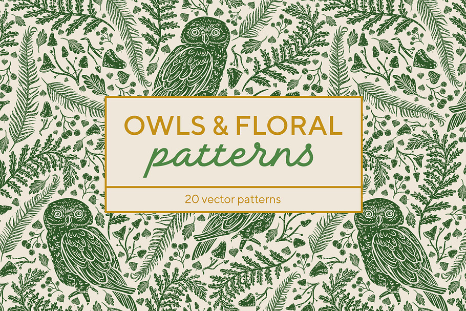 Owls & Floral patterns