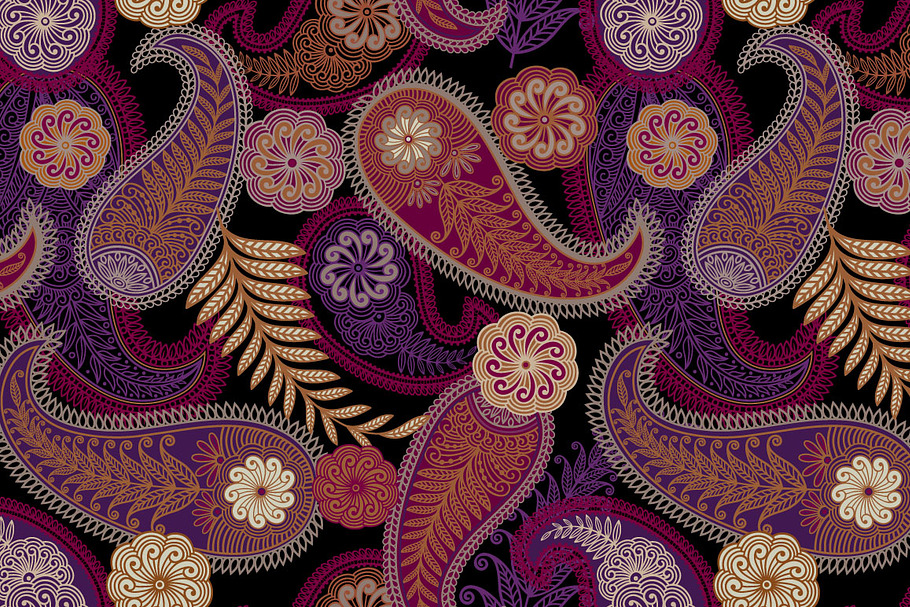 seamless paisley ornament in Patterns - product preview 8