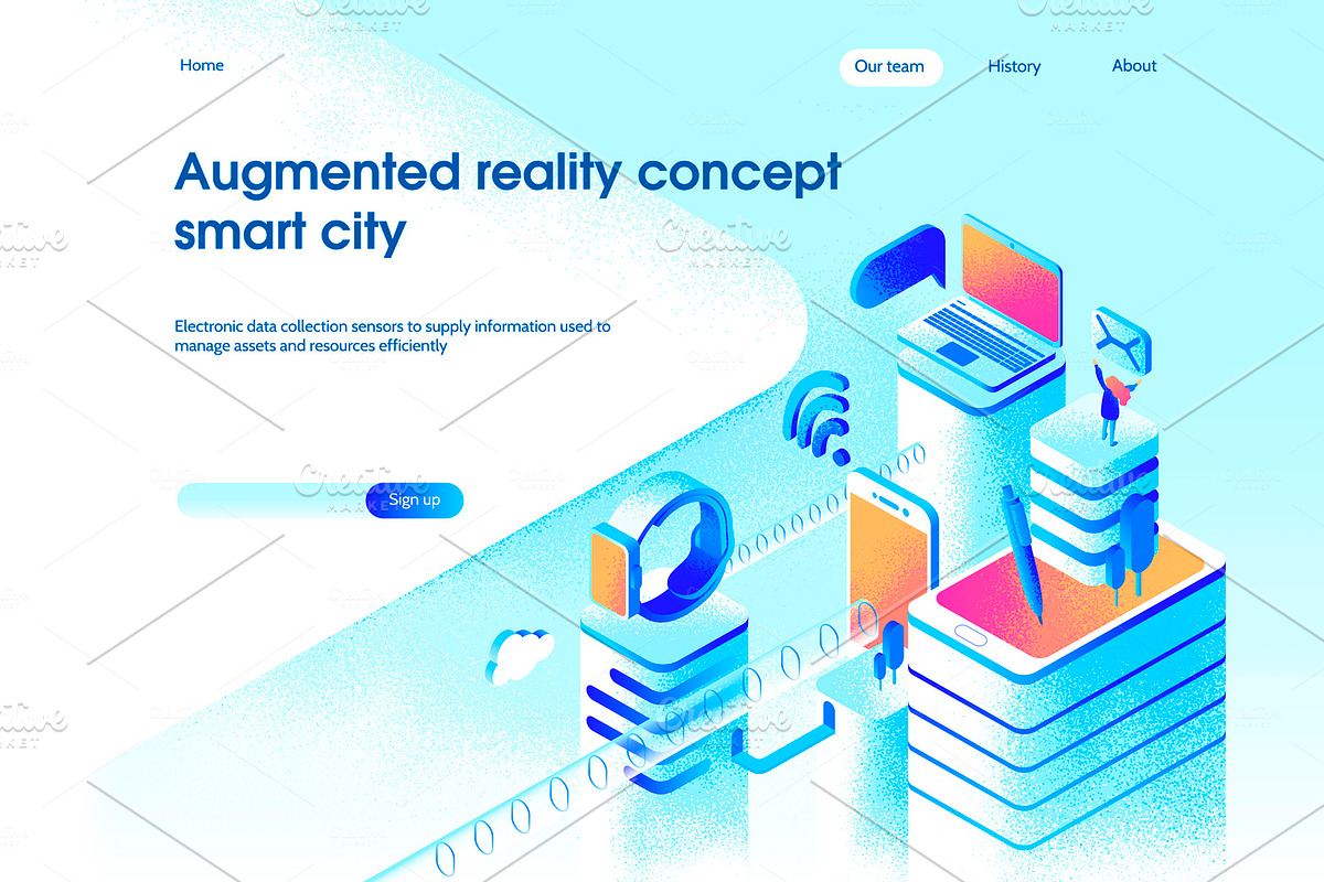Smart city landing page in Illustrations - product preview 8