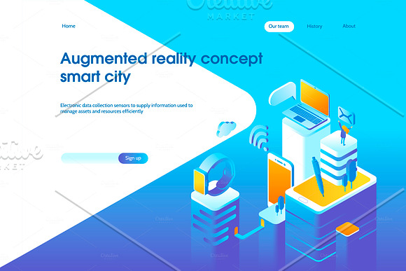 Smart city landing page in Illustrations - product preview 1