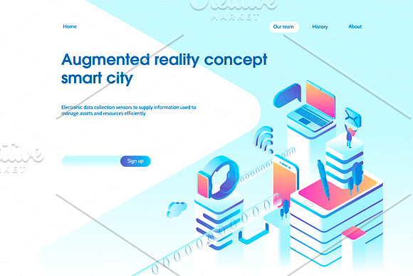Smart city landing page in Illustrations - product preview 2