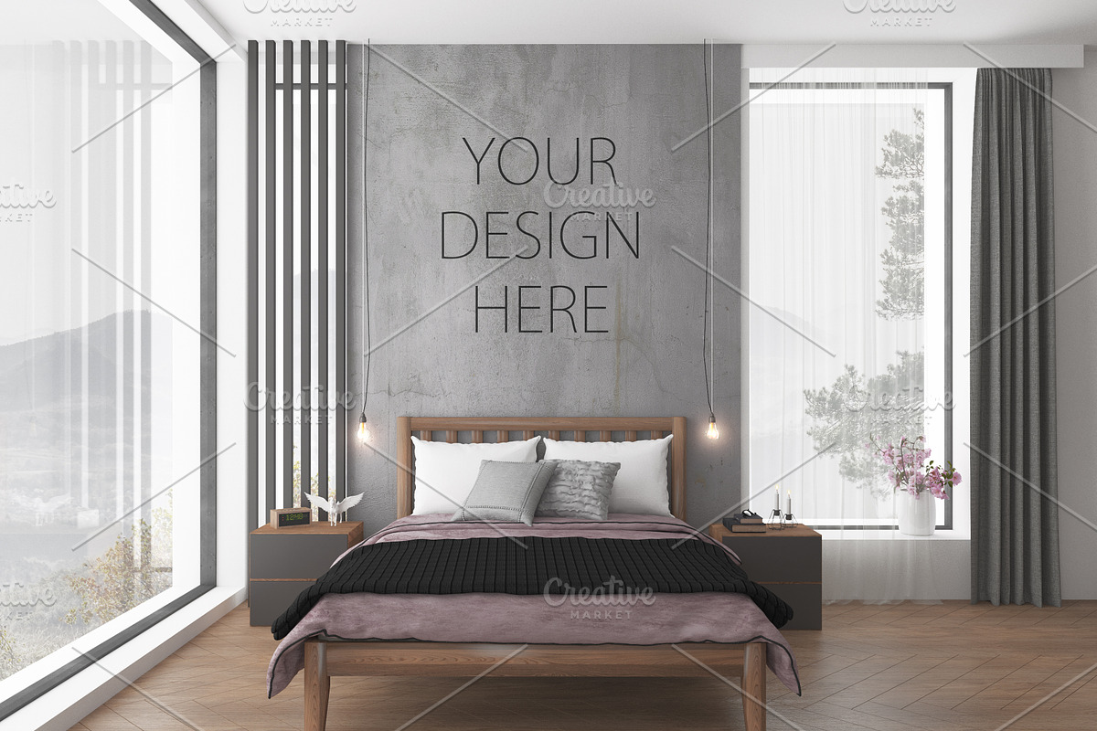 Interior mockup - blank wall mock up in Print Mockups - product preview 8