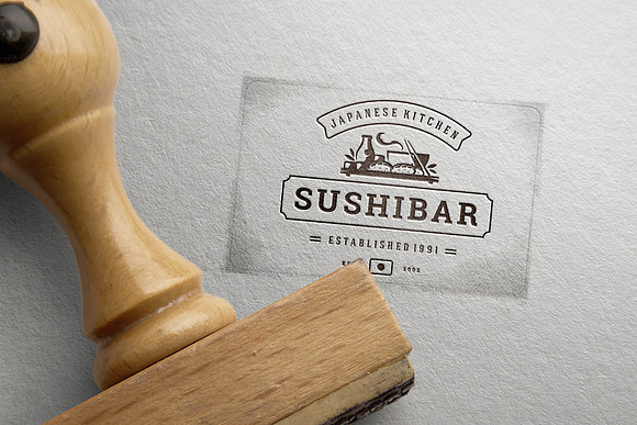18 Sushi Bar Logos and Badges in Logo Templates - product preview 5