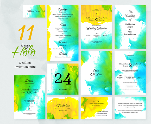Holo. Wedding Invitation Package in Wedding Templates - product preview 2
