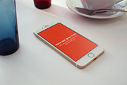 iPhone 6 Mockup on White Café Table