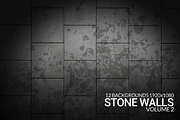 12 Stone Walls Grunge Backgrounds