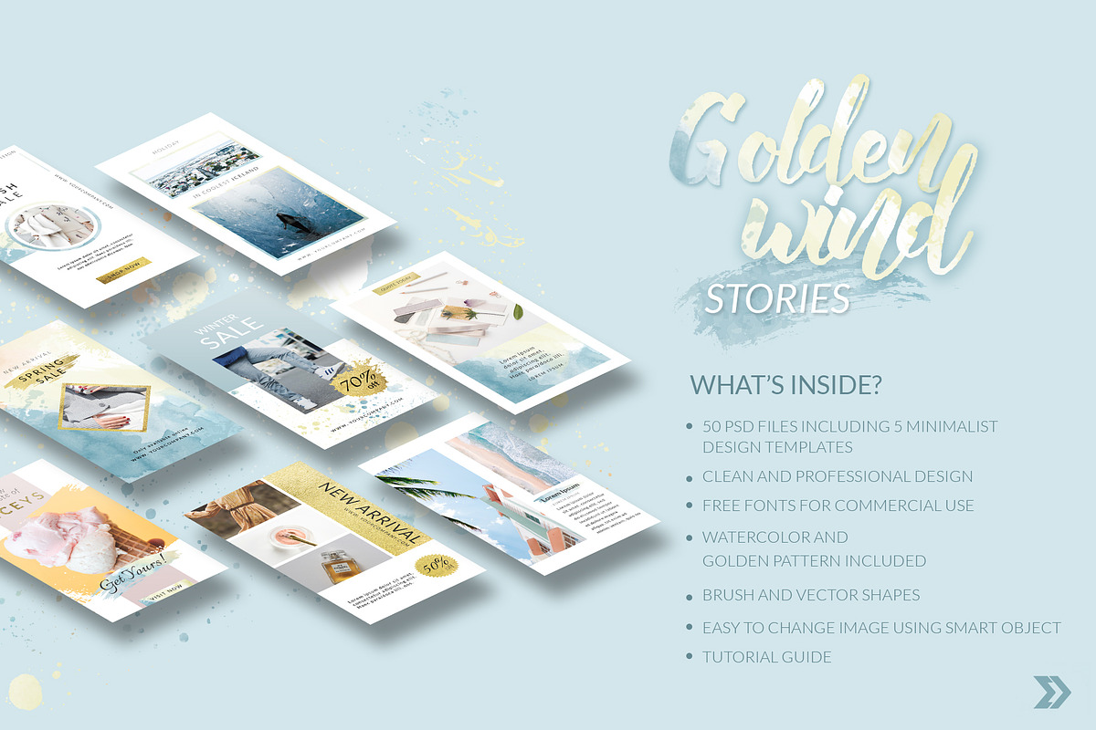 Golden Wind Instagram Stories in Instagram Templates - product preview 8