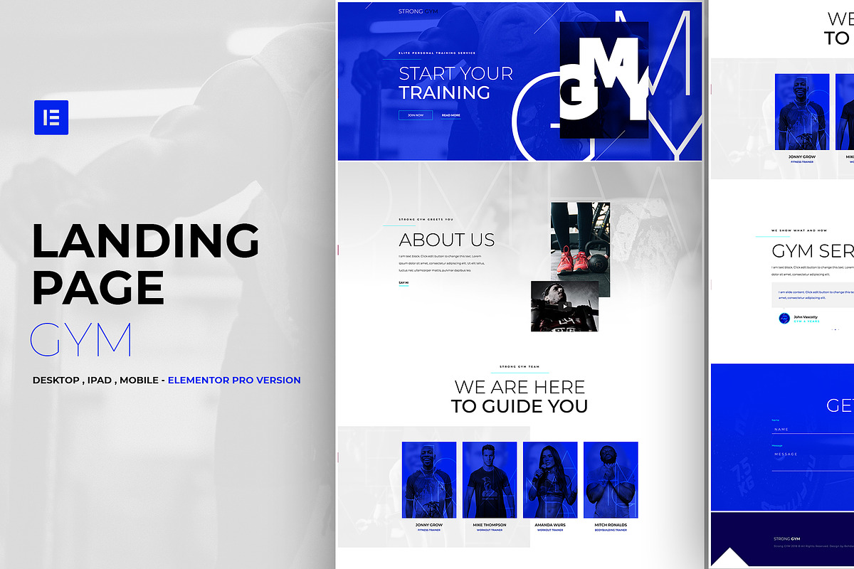 GYM - Elementor Pro Layout in Landing Page Templates - product preview 8
