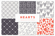 Hearts Seamless Patterns Set